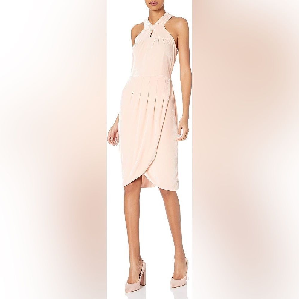 Revolve Cupcakes & Cashmere Wales Velvet Midi Cocktail dress baby pink- Size 0